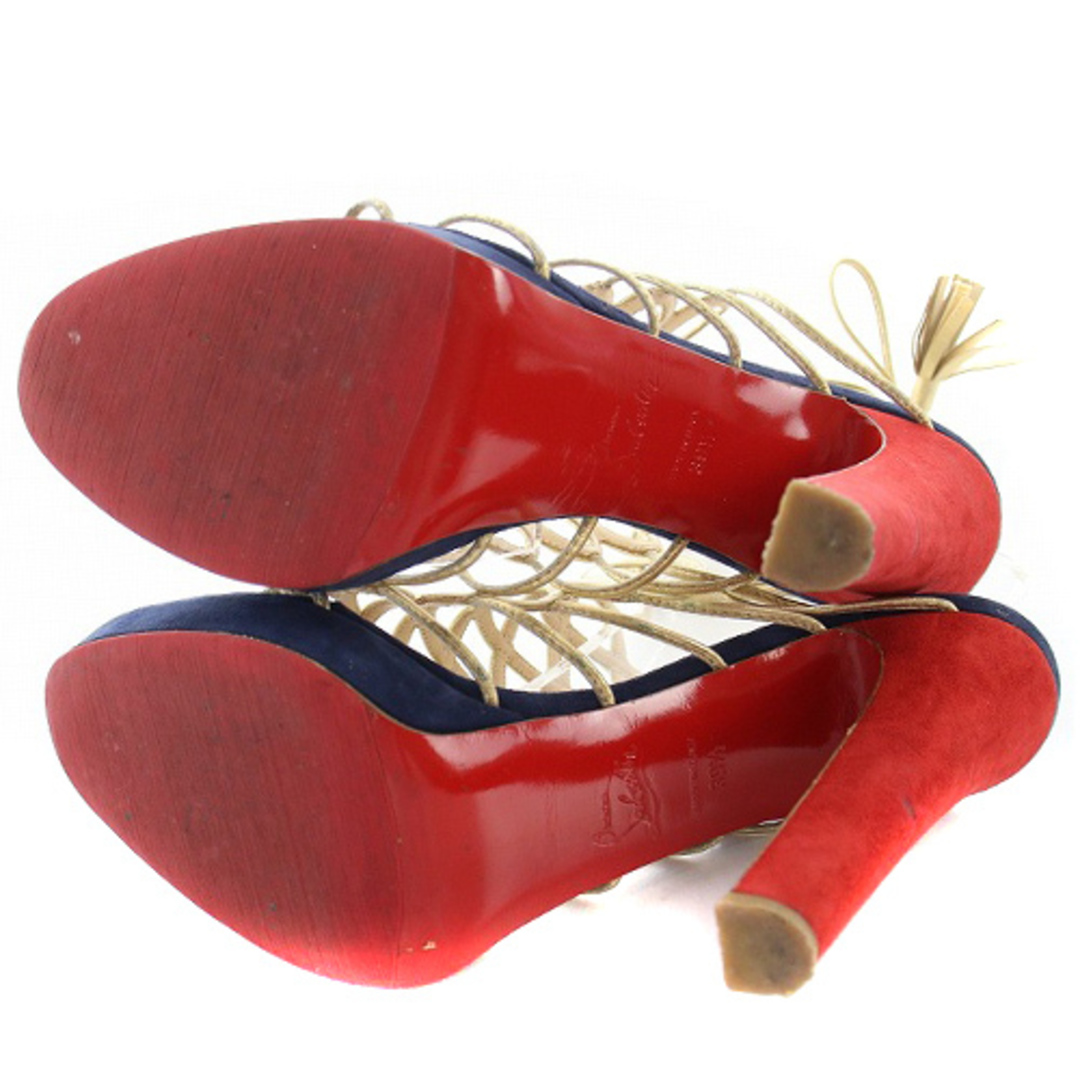 Christian Louboutin(クリスチャンルブタン)のクリスチャンルブタン サンダル タッセル 39.5 26.5cm 紺 レディースの靴/シューズ(サンダル)の商品写真