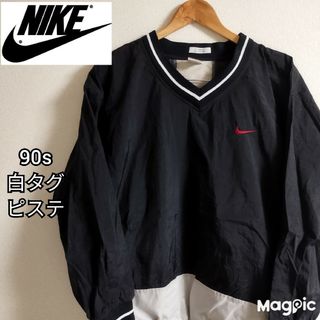 ナイキ(NIKE)のNIKE ナイキ 白タグ 90s ピステ 刺繍ロゴ バックプリント マルチカラー(ナイロンジャケット)