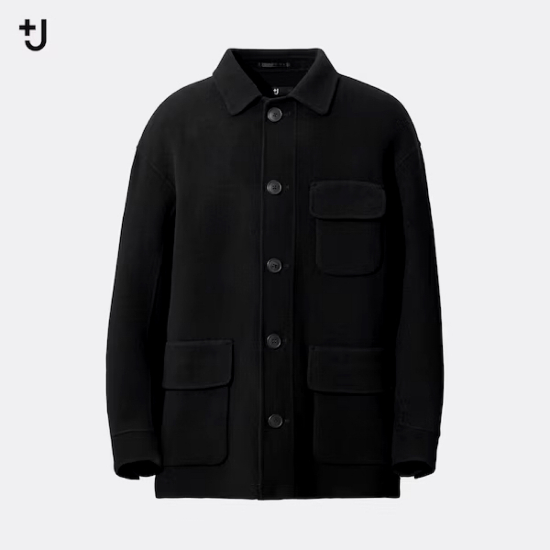 UNIQLO(ユニクロ)のユニクロ ＋J ダブルフェイスオーバーサイズワークジャケット  S ブラック メンズのジャケット/アウター(ブルゾン)の商品写真