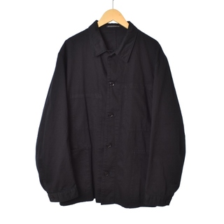 ヨウジヤマモトプールオム スタッフプリント ワークシャツジャケット 黒 ブラック(ブルゾン)