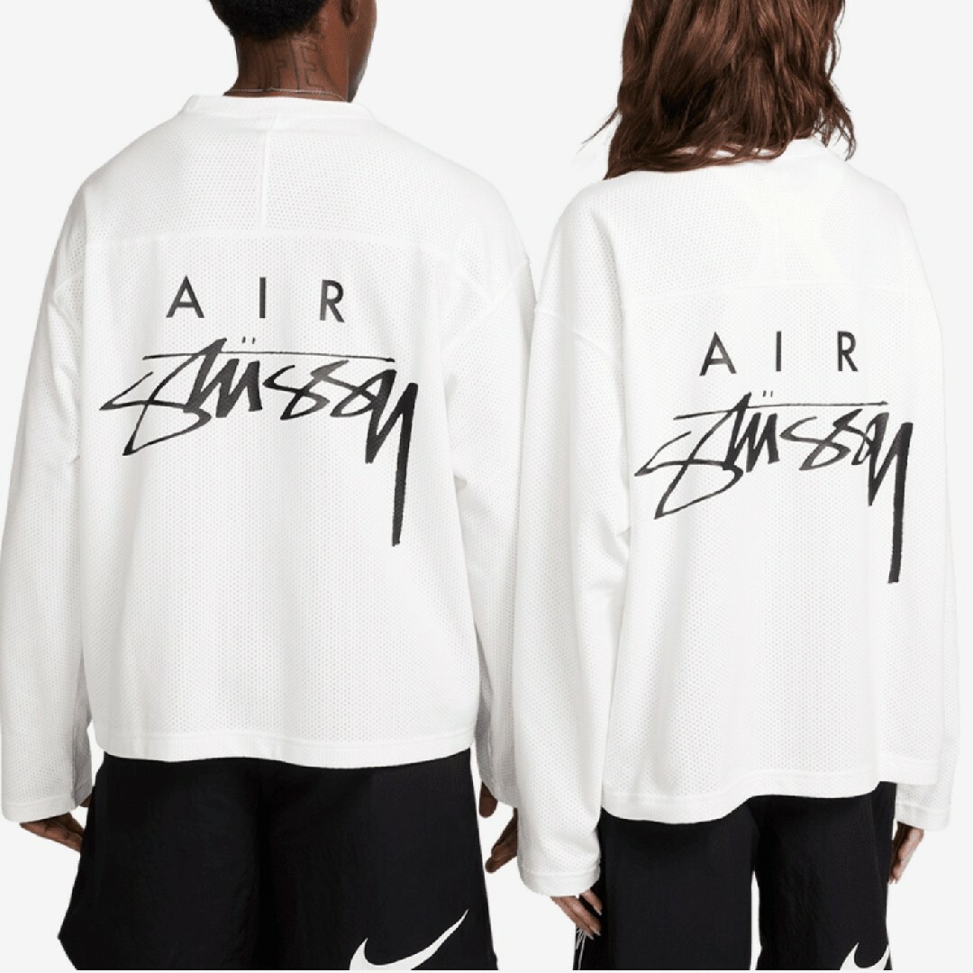 トップスNIKE×stussyホワイトロングスリーブTシャツ　ナイキ　ステューシー