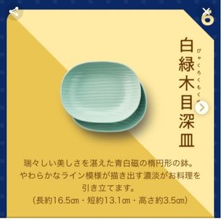 タチキチ(たち吉)の【新品･未使用】金麦 あいあい皿 2020 白緑木目深皿  2枚組 たち吉(食器)