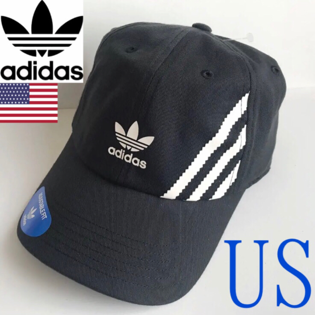 adidas(アディダス)のレア【新品】adidas USA アディダス キャップ 黒 メンズの帽子(キャップ)の商品写真