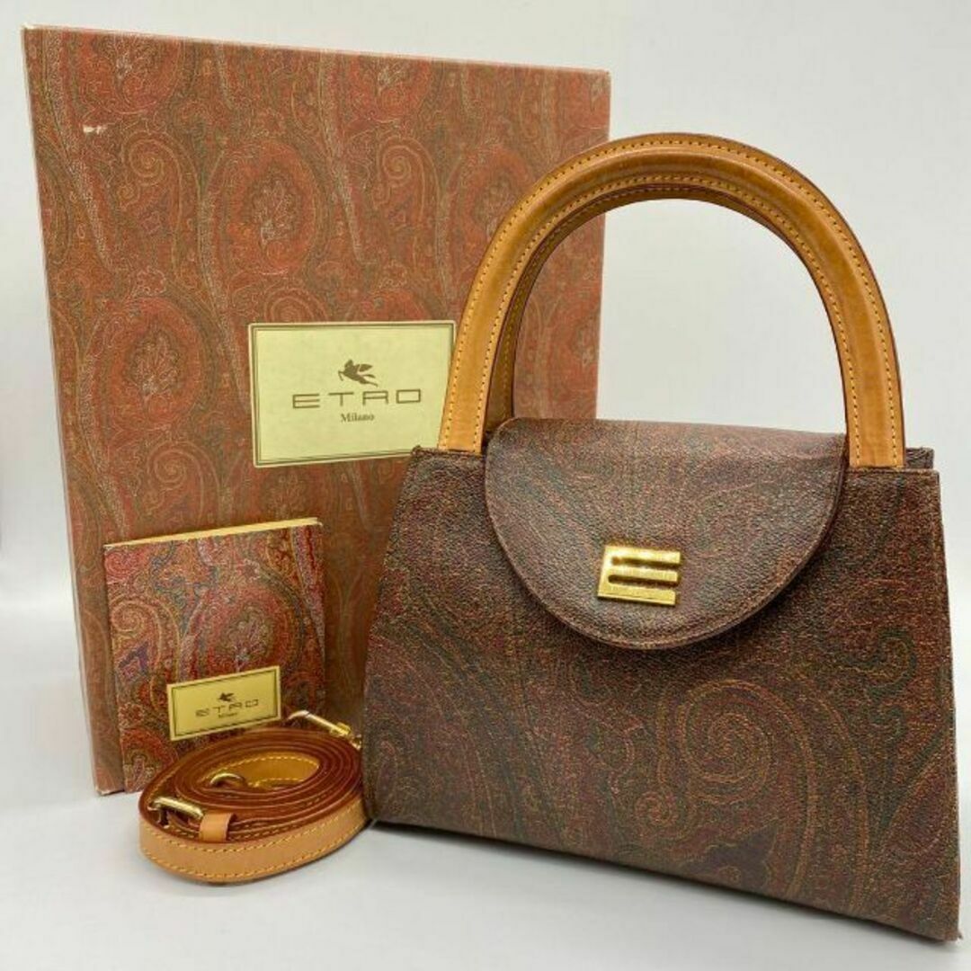 ✨化粧箱付き✨極美品✨ETRO　エトロ　ペイズリー柄　ハンドバッグ　ショルダーハンドバッグ