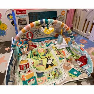 フィッシャープライス(Fisher-Price)の【直接取引埼玉県北葛飾郡杉戸】フィッシャープライス3WAY! 遊べる地図マット(ベビージム)