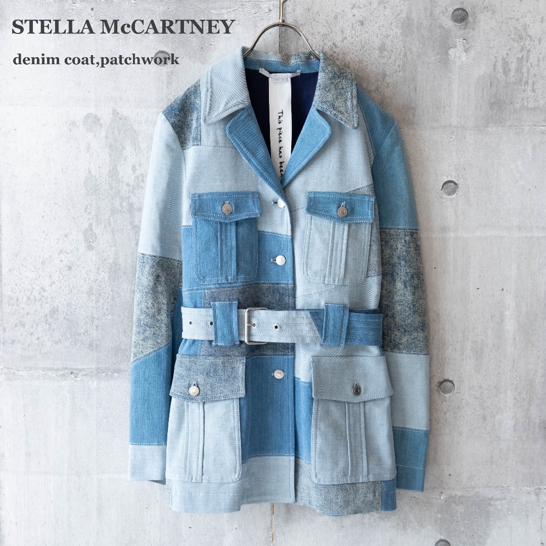 Stella McCartney(ステラマッカートニー)の【STELLA McCARTNEY】デニムコート　パッチワーク　レア　未使用級 レディースのジャケット/アウター(Gジャン/デニムジャケット)の商品写真