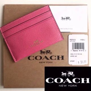 コーチ(COACH)のレア【新品】コーチCOACH 名刺 カード 定期 IDケース ピンク(名刺入れ/定期入れ)