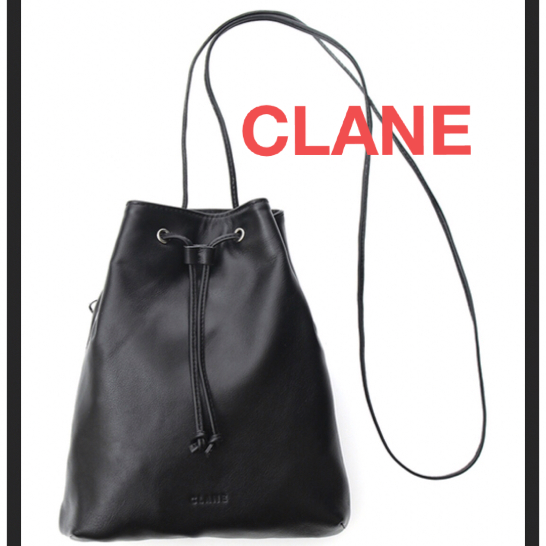 CLANE(クラネ)のCLANE クラネ  DRAWSTRING BAG レザーバッグ 巾着 ブラック レディースのバッグ(ショルダーバッグ)の商品写真