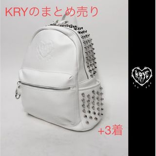 KRY スタッズ リュック ホワイト  リュックサック バックパック レザー (リュック/バックパック)