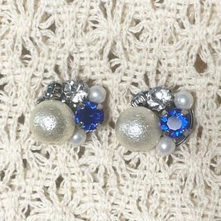 【スワロフスキー使用】ビジューピアス～風花～(ピアス)