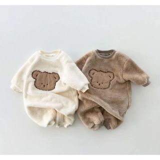 新品 もこもこクマさん可愛いロンパース(その他)