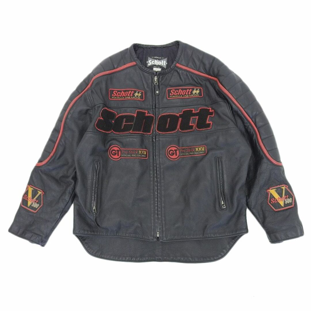 schott(ショット)のショット レーシングジャケット レザー Schott 80-90年代 USA製 メンズのジャケット/アウター(レザージャケット)の商品写真