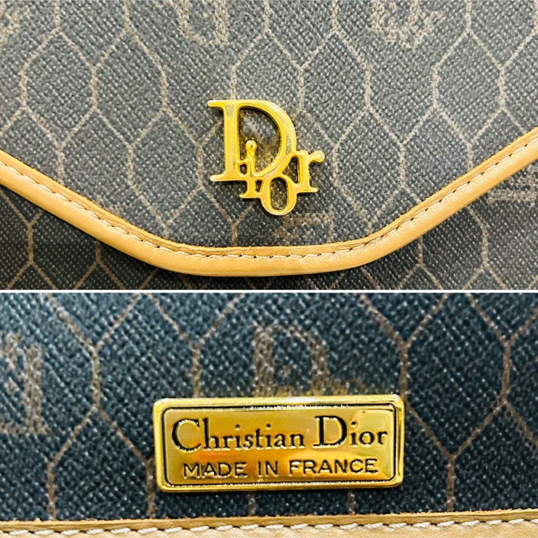 Dior　美品　ショルダーバッグ　チェーンバッグ　ゴールド　ハニカム柄　2way