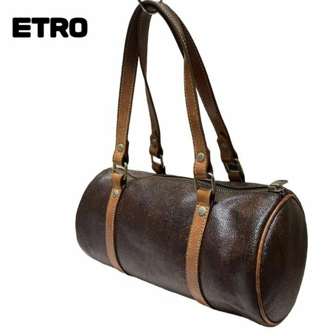 ETRO エトロ　ペイズリー柄　ロールバッグ　ミニボストン　ヴィンテージ