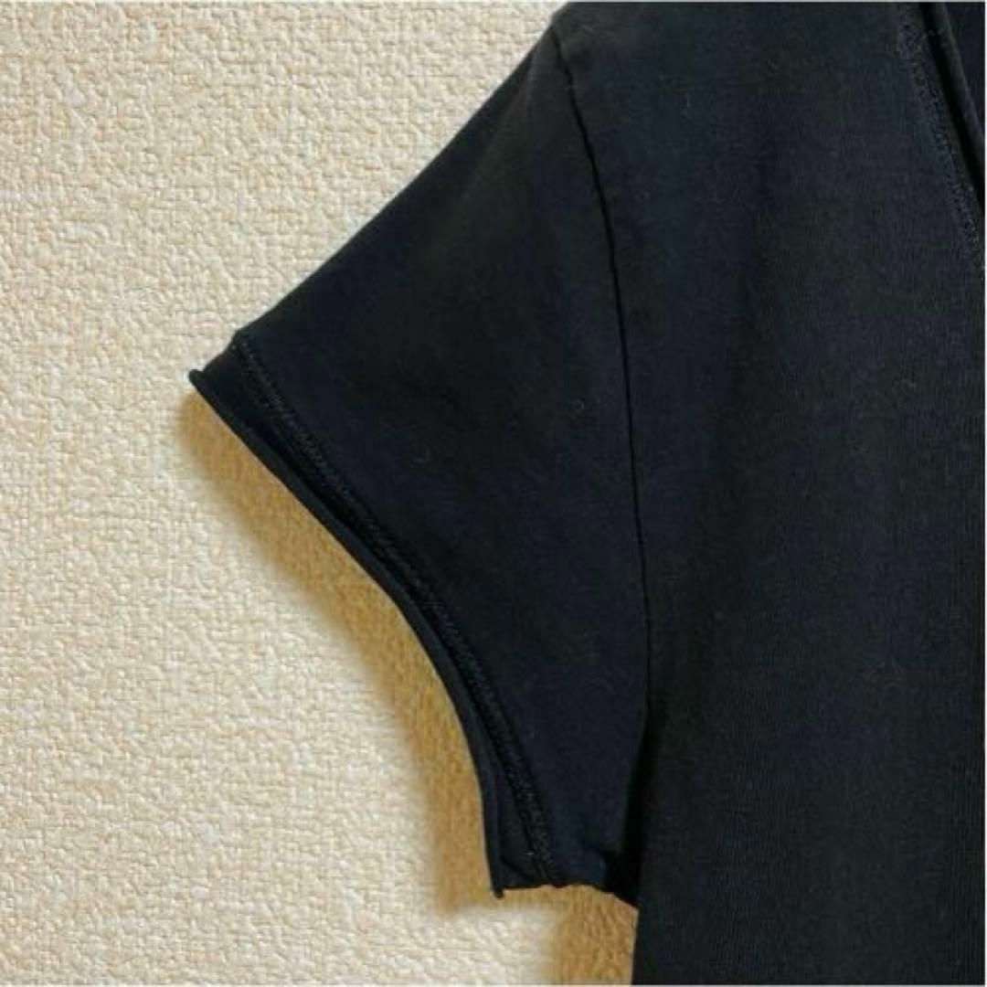 ZARA(ザラ)のst338 ZARA TRF 美品 半袖 カットソー トップス 黒 無地 伸縮性 レディースのトップス(カットソー(半袖/袖なし))の商品写真