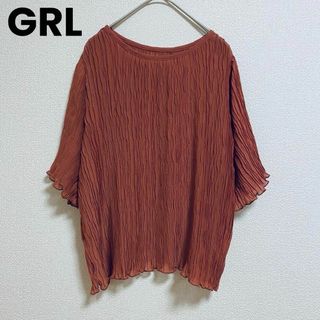 グレイル(GRL)のst340 GRL シフォントップス シアーカットソー メロウ オレンジブラウン(シャツ/ブラウス(長袖/七分))