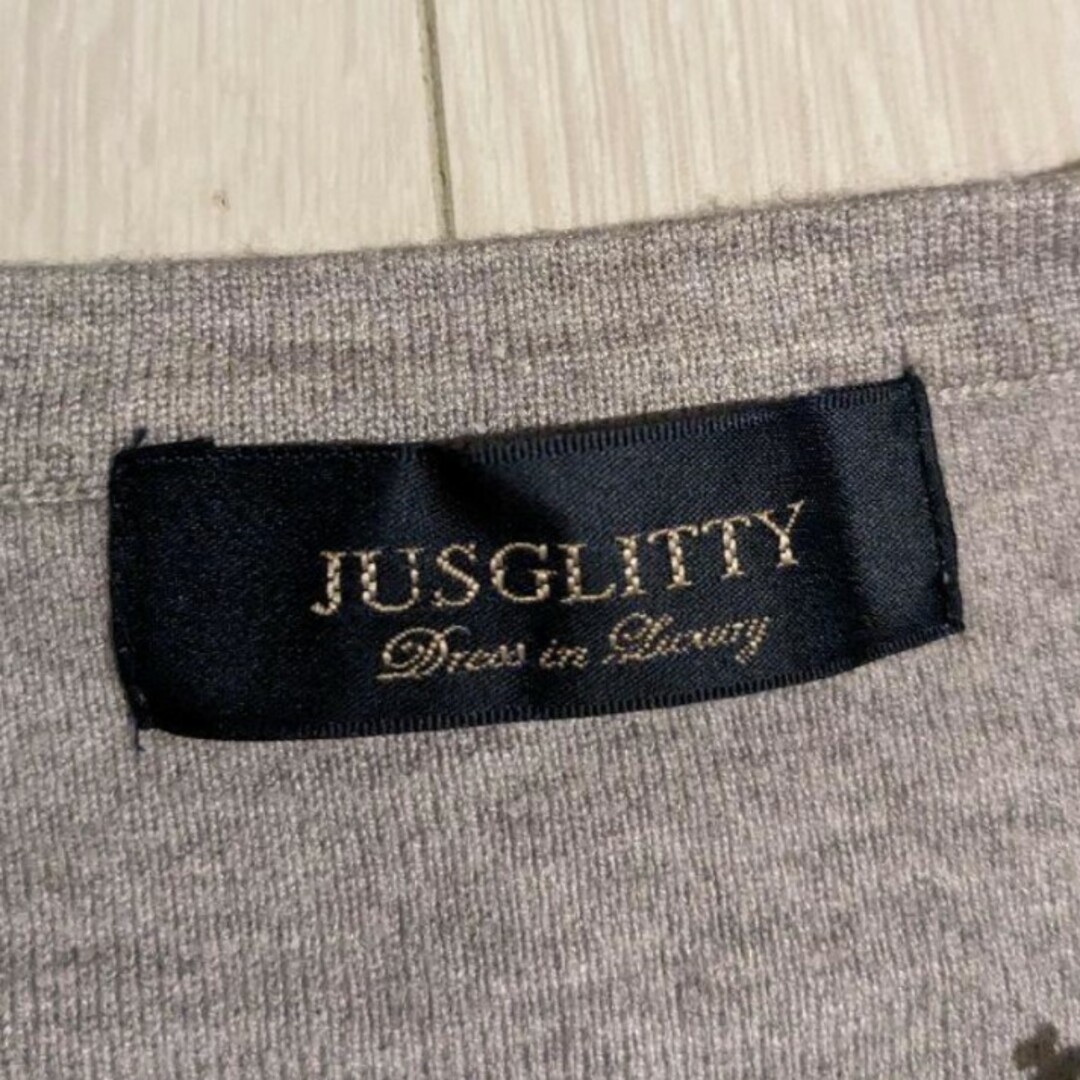 JUSGLITTY(ジャスグリッティー)のJUSGLITTY    ビジューペプラムニット　サイズ2 レディースのトップス(ニット/セーター)の商品写真