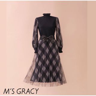 エムズグレイシー(M'S GRACY)のM’S GRACYエムズグレーシー21AWチュールニット カットソー 38(ニット/セーター)