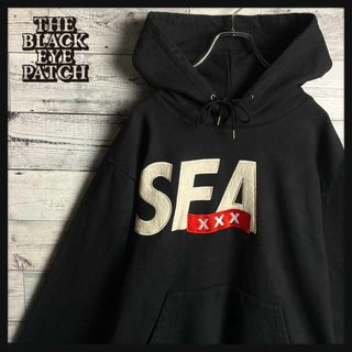 ウィンダンシー(WIND AND SEA)の【美品　限定コラボ】ウィンダンシー×ゴッドセレクション☆両面刺繍ロゴ入りパーカー(パーカー)