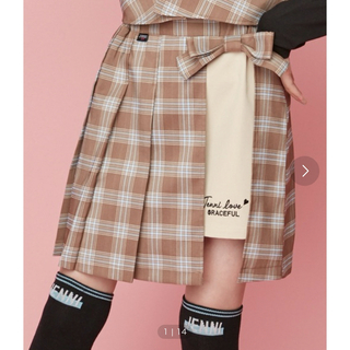 ジェニィラブ(JENNI love)の秋服JENNI loveチェック巻きスカート付きショートパンツ　ブラウン 150(スカート)
