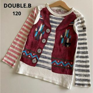 ダブルビー(DOUBLE.B)のミキハウス　ダブルビー 長袖　シャツ　ロンT だまし絵　120 秋　冬　春(Tシャツ/カットソー)