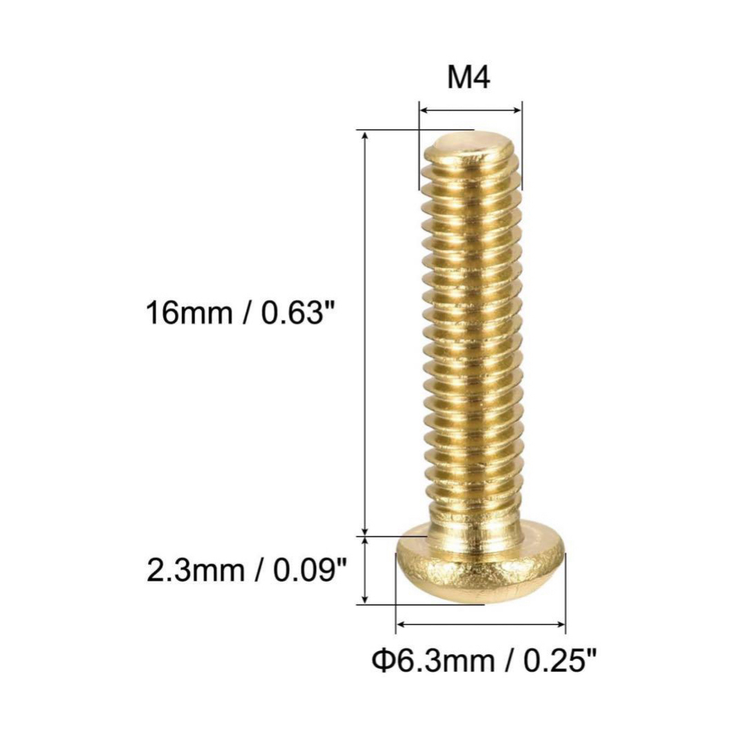 【M4x16mm 12個】フィリップスパンヘッドファスナーボルト 真鍮機械ねじ その他のその他(その他)の商品写真