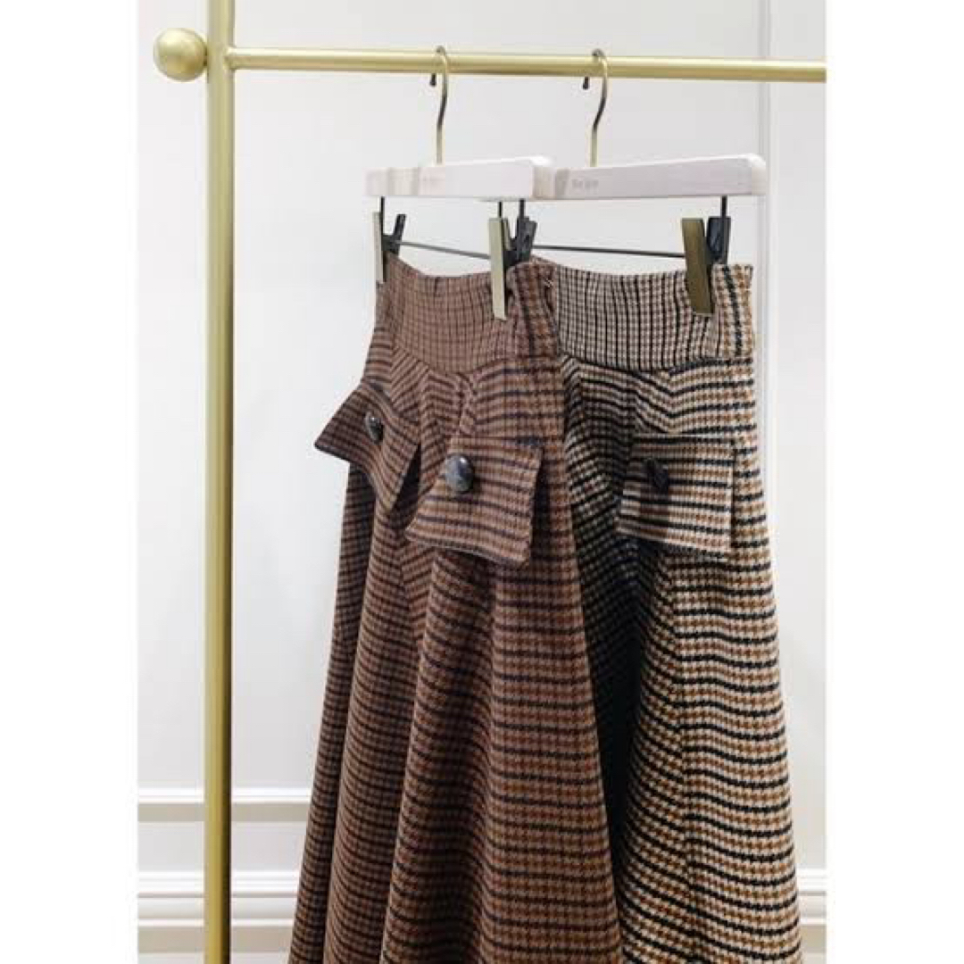 deicyHer lip to/High-rise Shell Checked Skirt