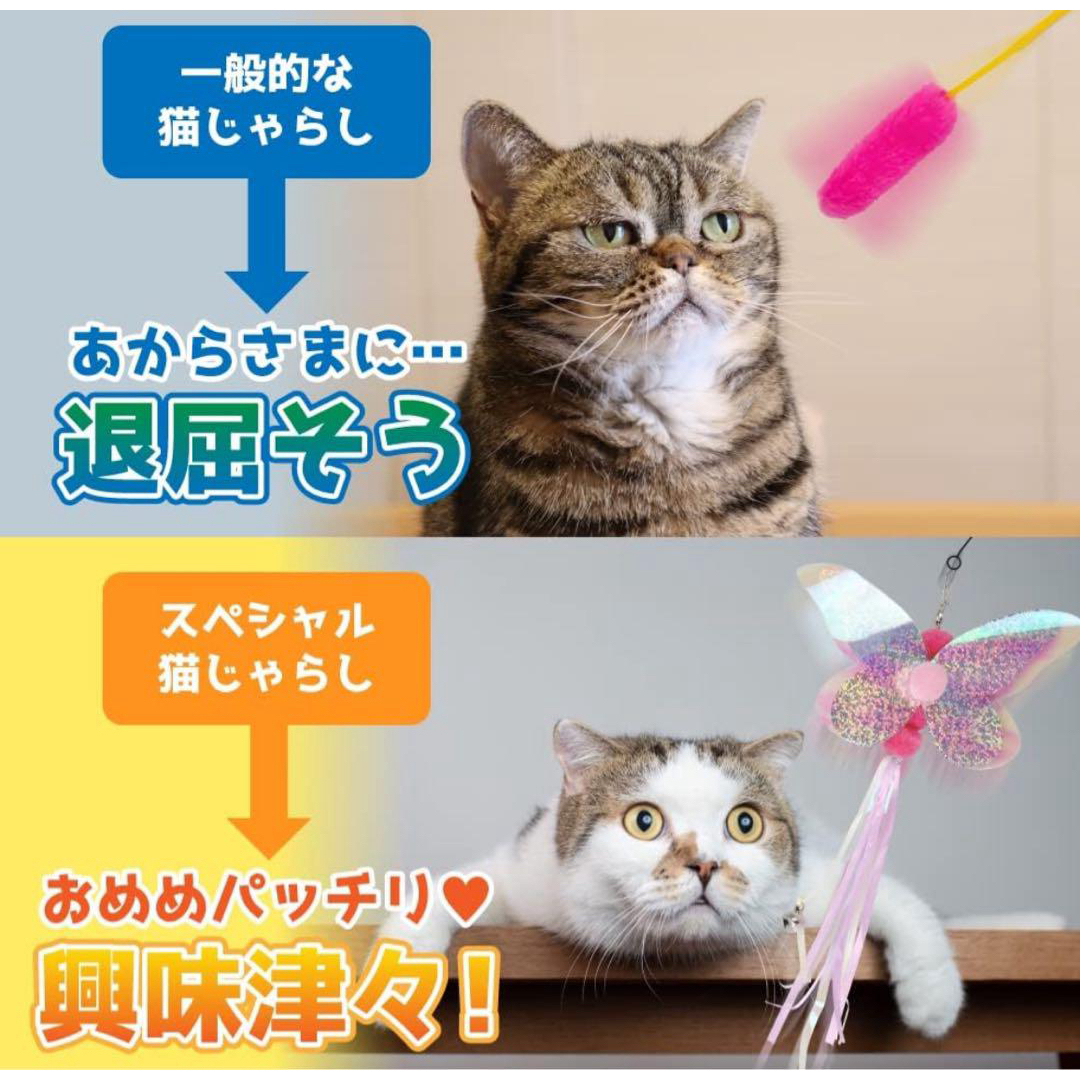 【猫じゃらし 5種 セット】キラキラフィルム 羽根のおもちゃ 鈴付き その他のペット用品(猫)の商品写真