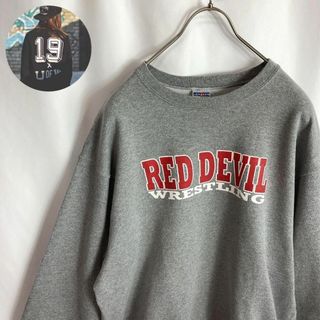 ジャージーズ(JERZEES)のUS古着 RED DEVILスウェット 太アームゆるだぼ レスリングトレーナー(スウェット)