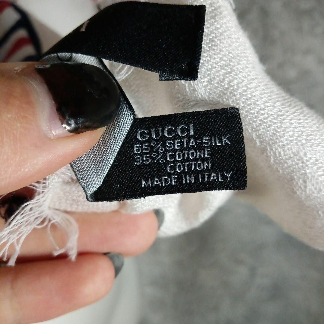 Gucci(グッチ)の2435超美品　グッチ　ストール　ブランケット　シェリーライン　シルク混　GG柄 レディースのファッション小物(ストール/パシュミナ)の商品写真