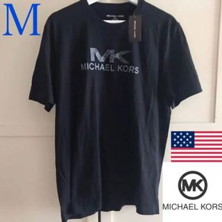 マイケルコース(Michael Kors)のレア 新品 マイケルコース USA メンズ ロゴ Tシャツ M 黒(Tシャツ/カットソー(半袖/袖なし))