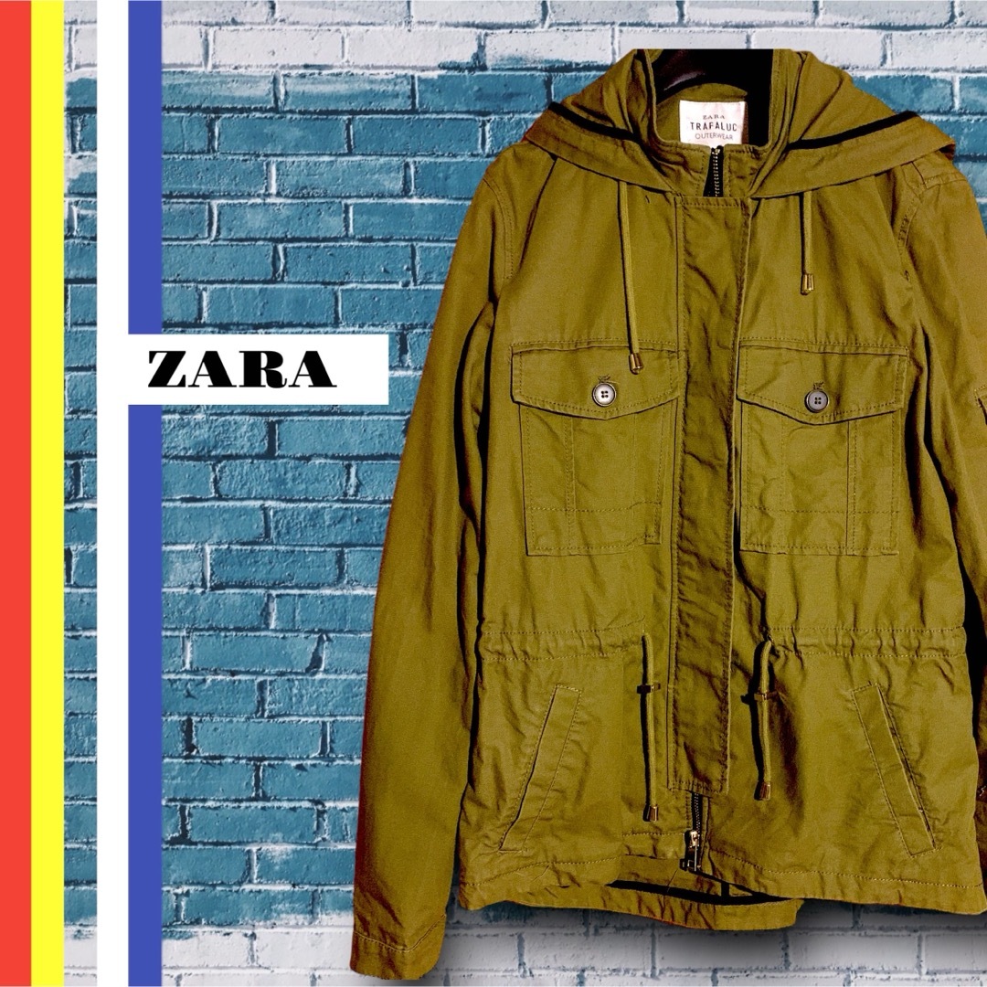 ZARA(ザラ)の美品　ZARA マウンテンパーカー 羽織　ミリタリージャケット　レディース レディースのジャケット/アウター(ミリタリージャケット)の商品写真