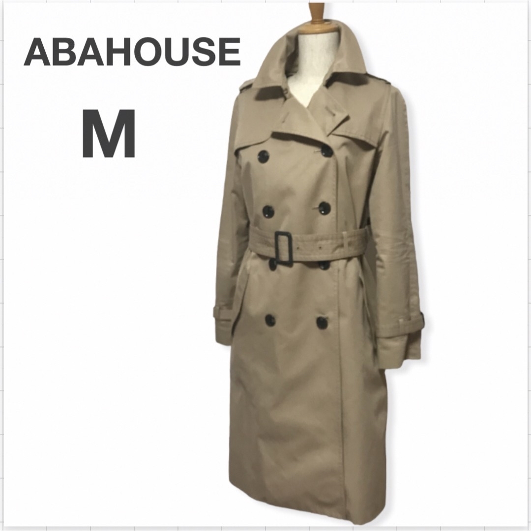 ABAHOUSE(アバハウス)のアバハウス　レディーストレンチコートM 襟2WAY 通勤　ライナーなし レディースのジャケット/アウター(トレンチコート)の商品写真