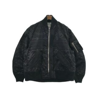 サカイ(sacai)のsacai サカイ ミリタリーブルゾン 2(M位) 黒(総柄) 【古着】【中古】(ミリタリージャケット)