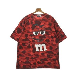 アベイシングエイプ(A BATHING APE)のA BATHING APE Tシャツ・カットソー XL 赤系(総柄) 【古着】【中古】(Tシャツ/カットソー(半袖/袖なし))