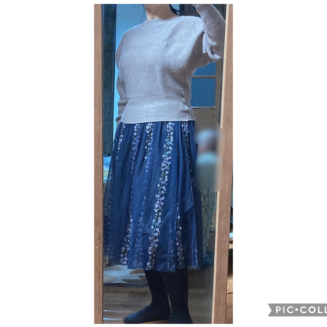 JILLSTUART(ジルスチュアート)の849.JILLSTUART花刺繍 チュールスカート(ペチコートなし)⭐︎ レディースのスカート(ひざ丈スカート)の商品写真