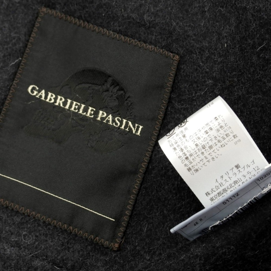 【未使用】ガブリエレ パジーニ Gabriele Pasini フランネルウール サファリジャケット ダークグレー【サイズ46】【メンズ】コンディション－