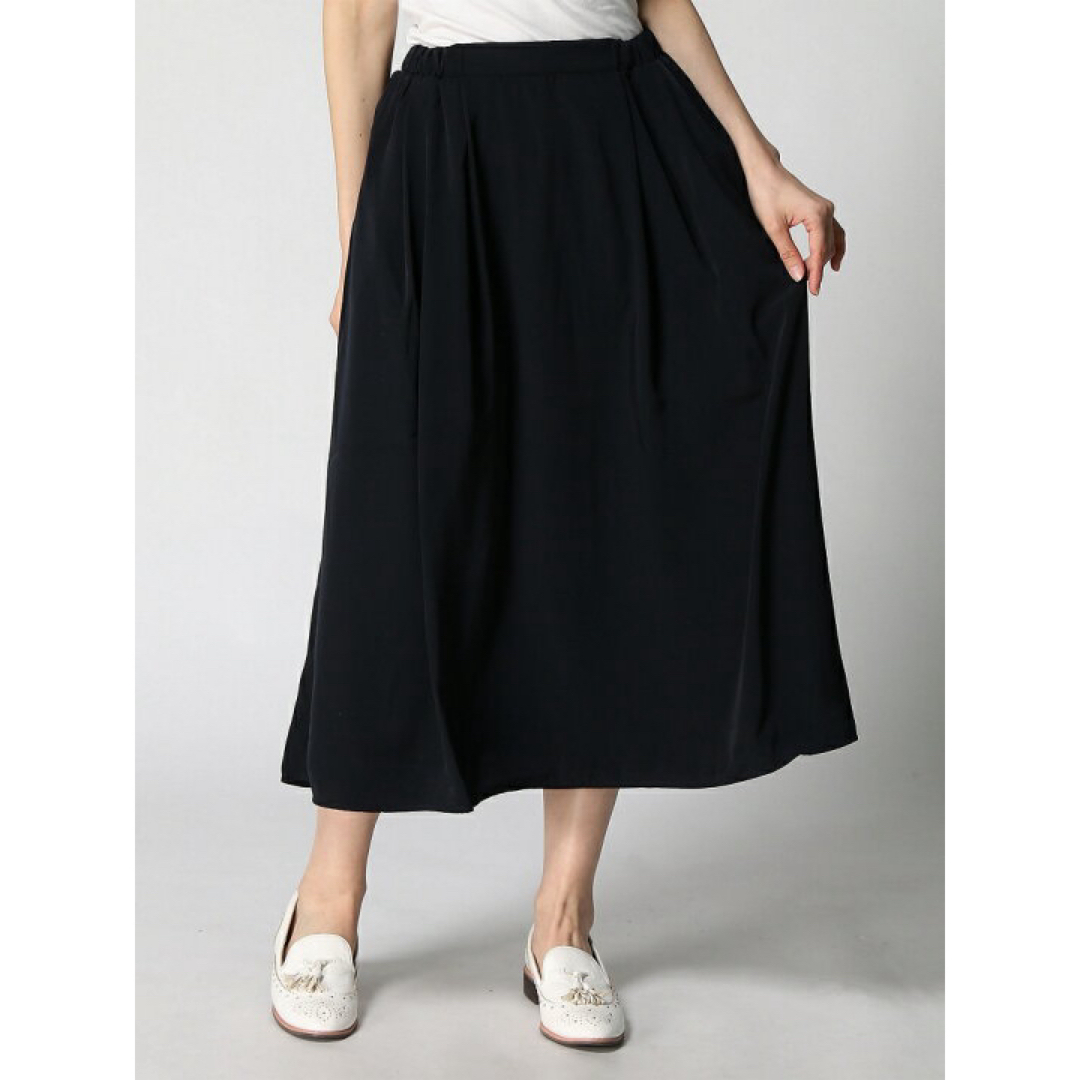 LEPSIM ムジガラギャザースカート 紺色 S レディースのスカート(ロングスカート)の商品写真