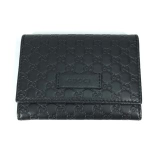 グッチ(GUCCI)のグッチ GUCCI 名刺入れ パスケース 544030 グッチシマ 2つ折り カードケース レザー ブラック(名刺入れ/定期入れ)