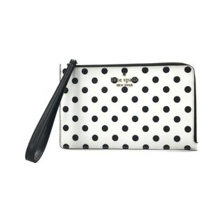 ケイトスペードニューヨーク(kate spade new york)の美品 ケイトスペード ポーチ L字ファスナー 水玉模様 レディース(ポーチ)