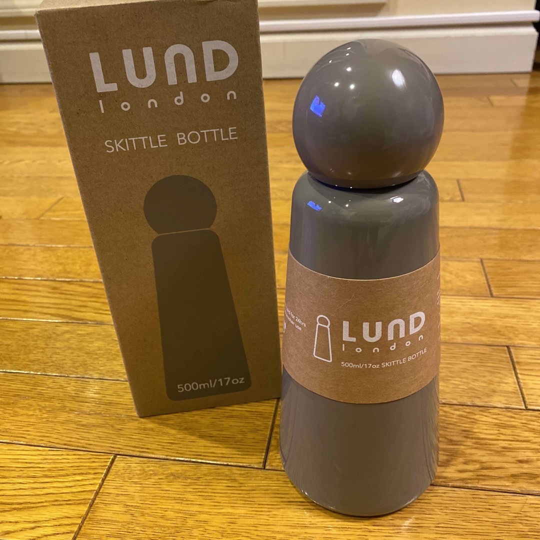 LUND london スキットルボトル　グレー　500mlステンレスボトル