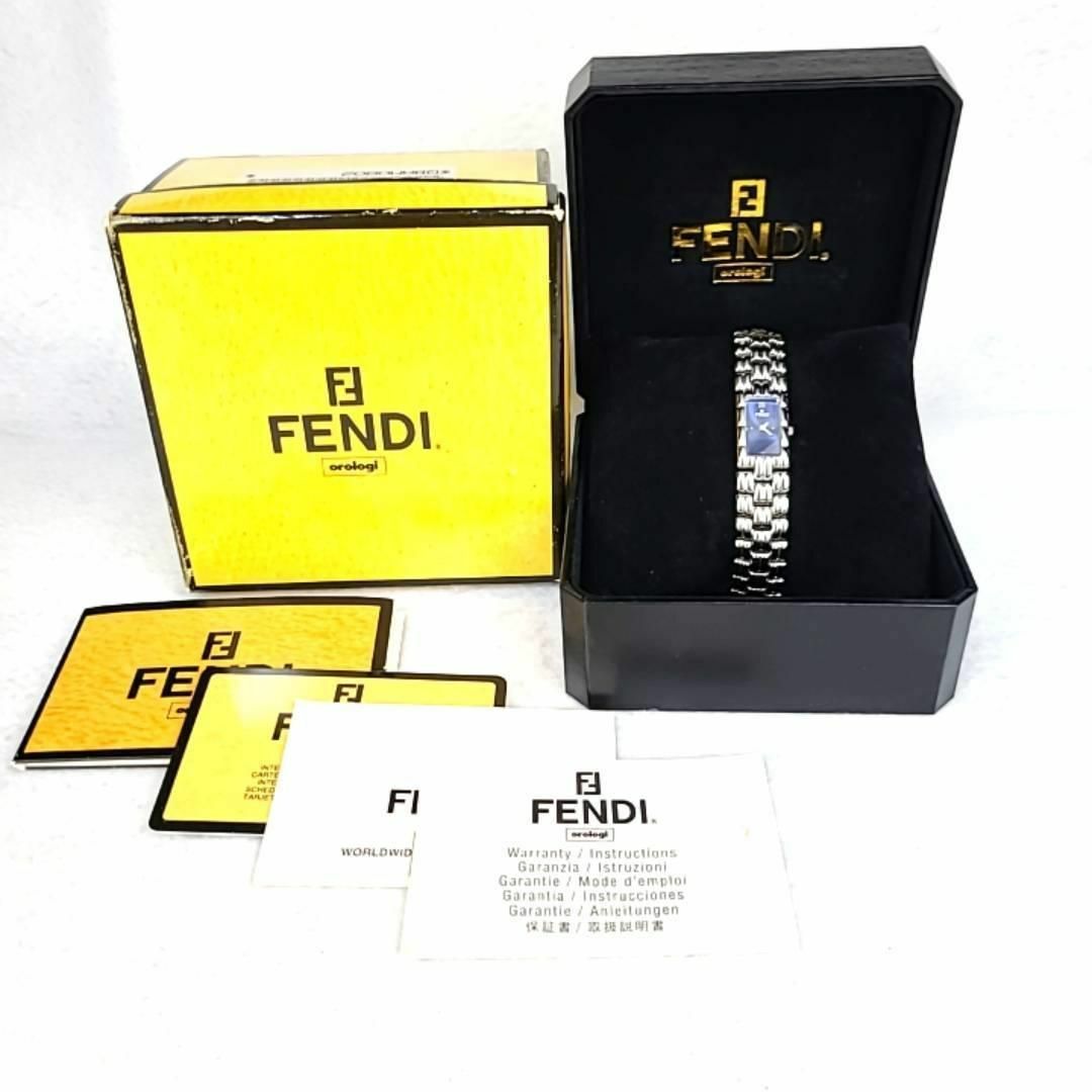 △【ほぼ新品】FENDI 660L 箱付 オロロジ スクエア ネイビー文字盤