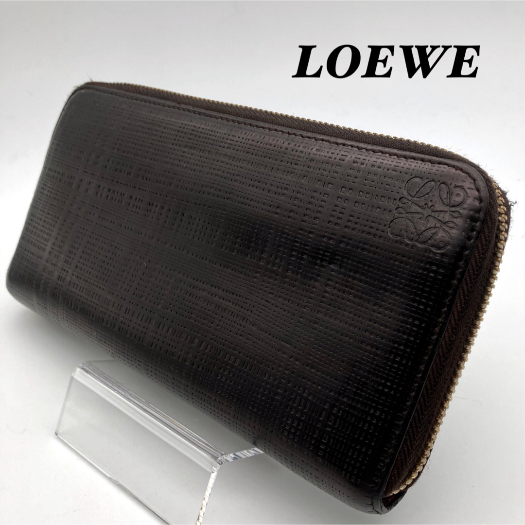 ロエベ LOEWE リネン ジップアラウンド 長財布 ジッピー ブラック中古ブランドショップ状態