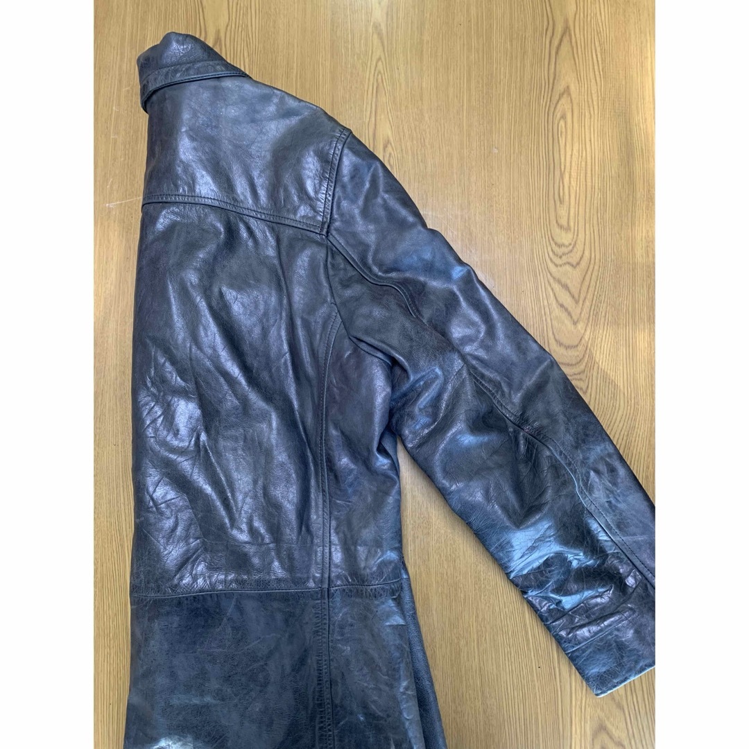 【CHYSTON】レザーコート ジャケット 本革 黒深緑濃灰 L 良品 メンズのジャケット/アウター(レザージャケット)の商品写真