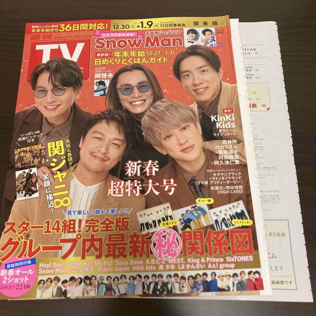 関ジャニ∞(カンジャニエイト)の関ジャニ∞  週刊TVガイド2024年1/5号 切り抜き エンタメ/ホビーの雑誌(アート/エンタメ/ホビー)の商品写真