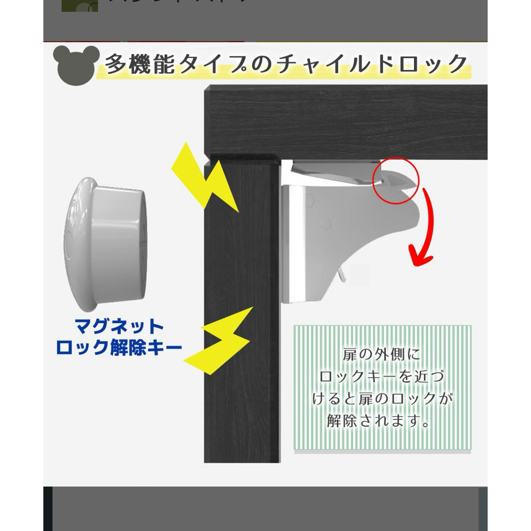 一期一会様専用マグネット式チャイルドロック キッズ/ベビー/マタニティの寝具/家具(ドアロック)の商品写真