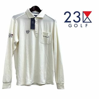 ニジュウサンク(23区)の☆新品未使用☆【23区ＧＯＬＦ ゴルフウェア 長袖ポロシャツ メンズＬホワイト】(ウエア)