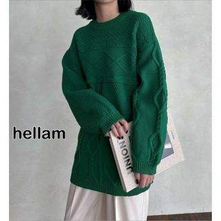 新品/タグ付き●hellam 立体ケーブルチュニック(ニット/セーター)