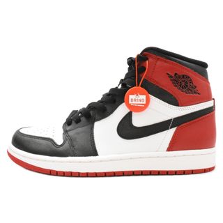 ナイキ(NIKE)のNIKE ナイキ AIR JORDAN1 RETRO HIGH OG エアジョーダン1 ハイカットスニーカー つま黒 ブラック/レッド 555088-184 US8(スニーカー)