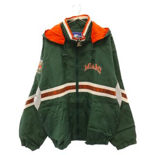 STERTER スターター 90s 韓国製 VINTAGE Miami Hurricanes ヴィンテージ マイアミハリケーンズ ジップアップナイロンジャケット グリーン(ナイロンジャケット)